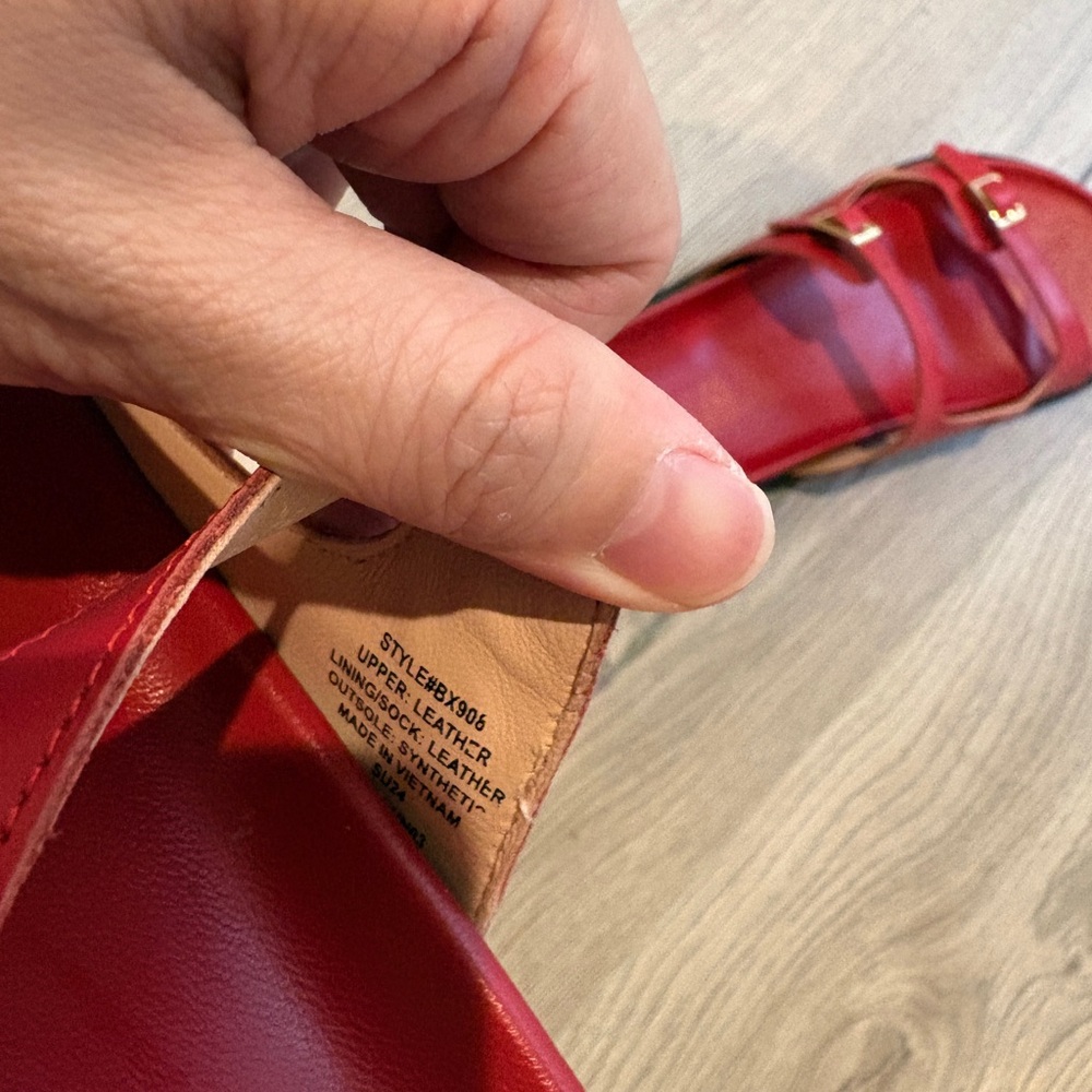 J.Crew Women's Red Sandals size 8 - Picture 2 of 4